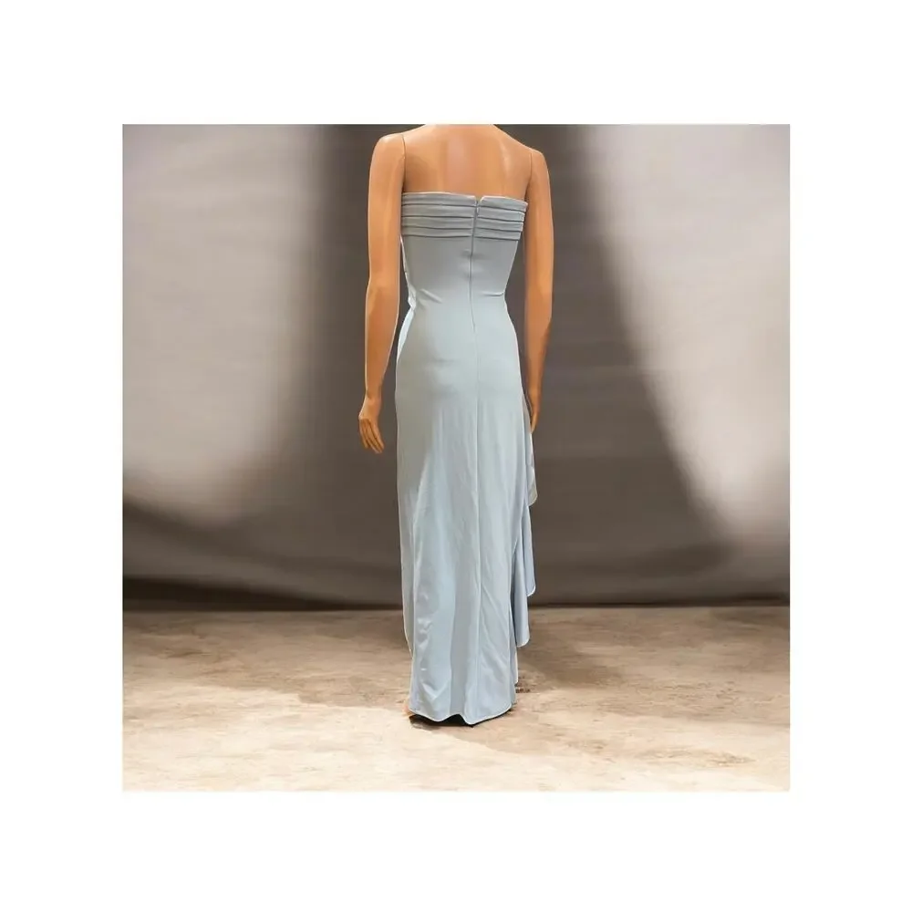 Lucy In The Sky Strapless High Split Blue Maxi Dress Size XXS